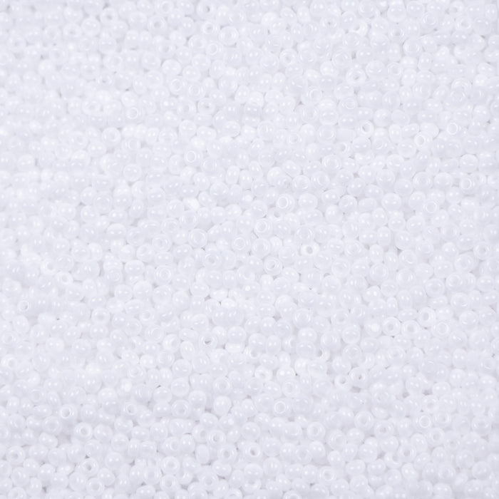 13/0 Preciosa Charlotte Beads - Opaque Chalk White (25 grams)