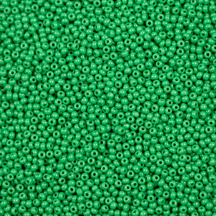13/0 Preciosa Charlotte Beads - Opaque Green (25 grams)
