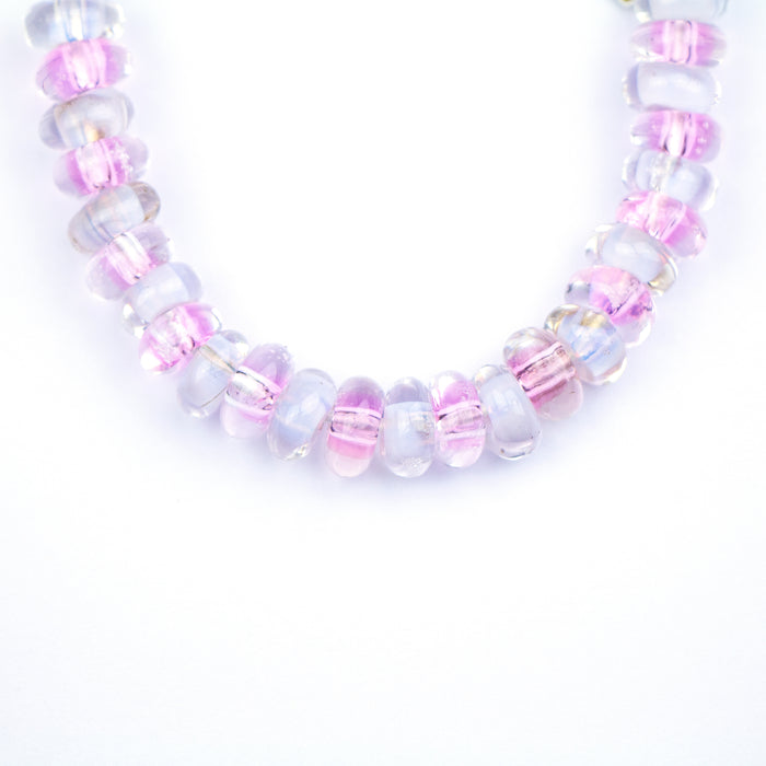10mm Donut Lampwork Beads - Iridescent Cotton Candy