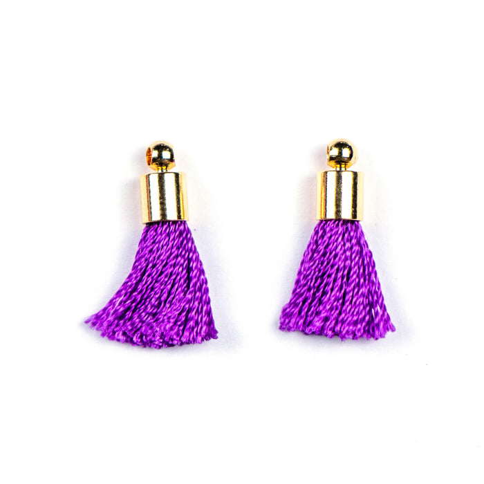 17-20mm Tassel with Gold Cap - Purple