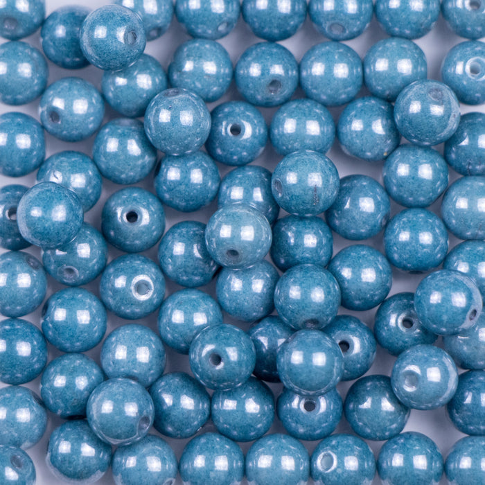 6mm Druk - Chalk White Baby Blue Luster