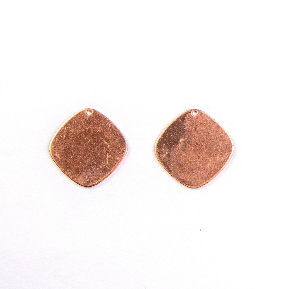 19mm Rounded Square Metal Blank - Copper***