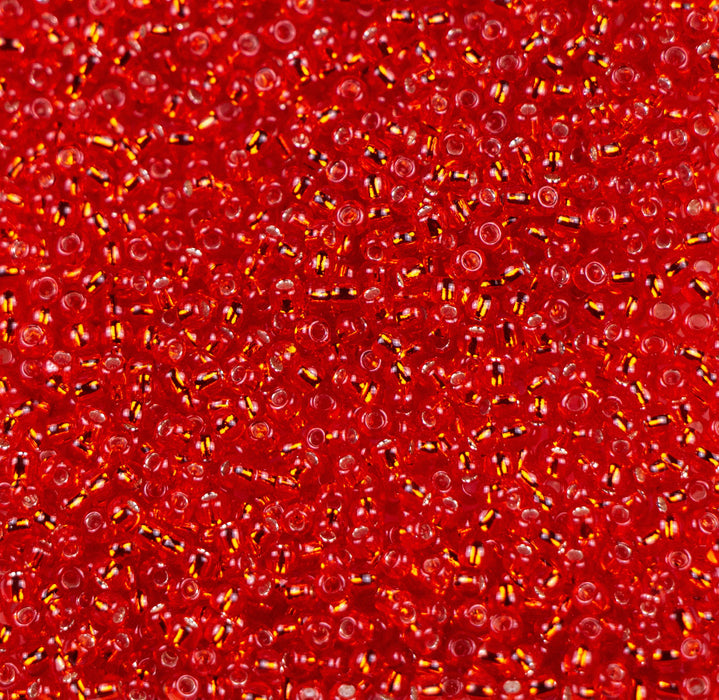 11/0 TOHO Seed Bead - Silver-Lined Light Siam Ruby