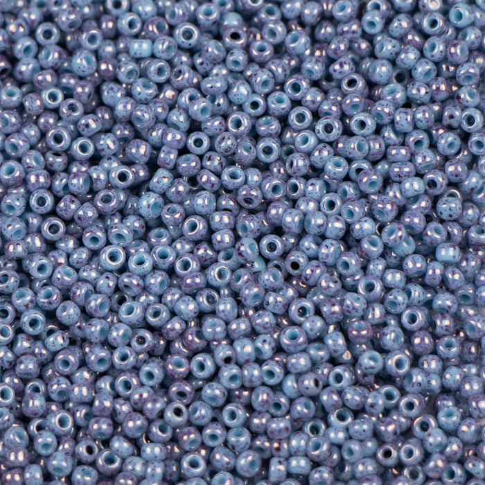 11/0 TOHO SEED - Marbled Opaque Light Blue Amethyst