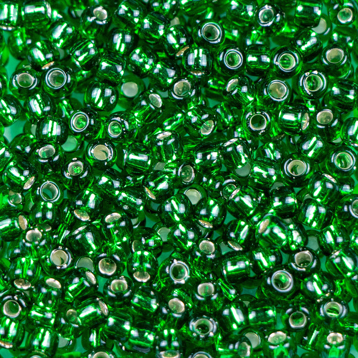 6/0 TOHO Seed Bead - Silver-Lined Grass Green