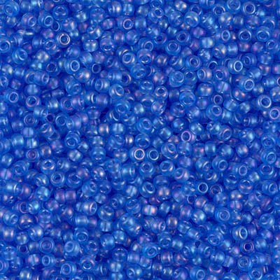 11/0 Miyuki SEED Bead - Semi-Frosted Transparent Sapphire AB