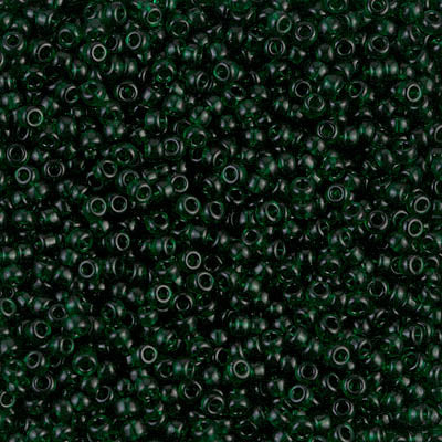 11/0 Miyuki SEED Bead - Transparent Dark Emerald
