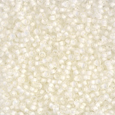 11/0 Miyuki SEED Bead - Semi-Frosted White Lined Crystal