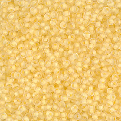 11/0 Miyuki SEED Bead - Semi-Frosted Yellow Lined Crystal