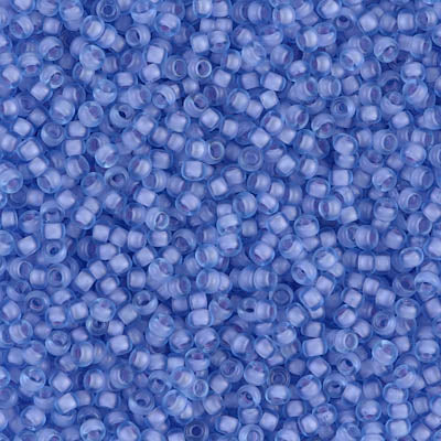 11/0 Miyuki SEED Bead - Semi-Frosted Pale Blue Lined Cornflower