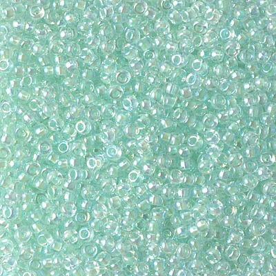 11/0 Miyuki SEED Bead - Light Mint Green Lined Crystal AB