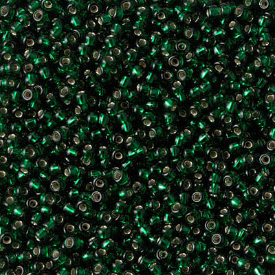 11/0 Miyuki SEED Bead Pack - Silverlined Dark Emerald