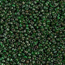 11/0 Miyuki SEED Bead - Transparent Green Picasso
