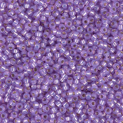 11/0 Miyuki SEED Bead - Dyed Lilac Silverlined Alabaster