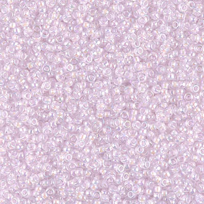 15/0 Miyuki SEED Bead - Pink Lined Crystal AB