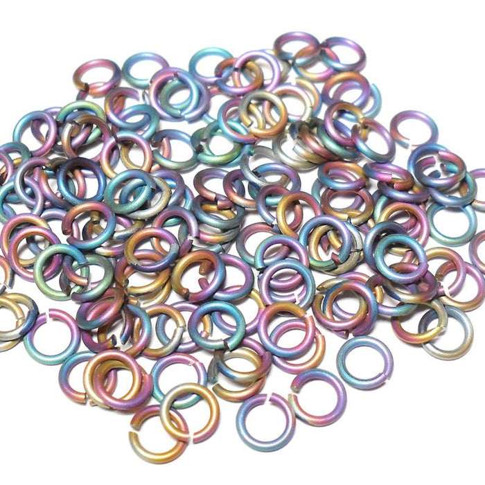 20awg (.8mm) 3/32in. (2.45mm) ID 3.06AR Rainbow Titanium Jump Rings