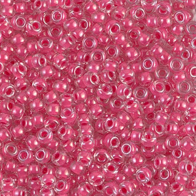 8/0 Miyuki SEED Bead - Carnation Pink Lined Crystal