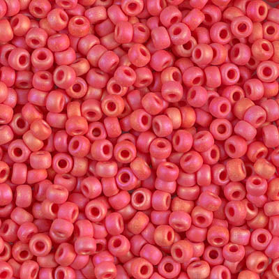 8/0 Miyuki SEED Bead - Matte Opaque Vermillion Red AB