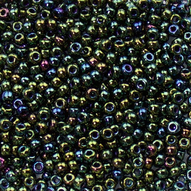 8/0 Miyuki SEED Bead - Metallic Forest Green Iris