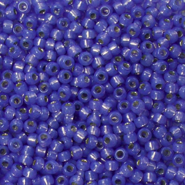 8/0 Miyuki SEED Bead - Dyed Violet Silverlined Alabaster