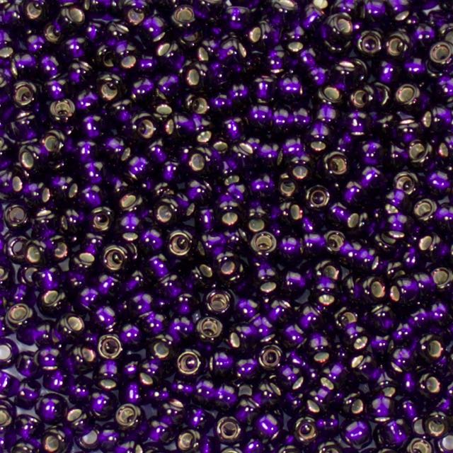8/0 Miyuki SEED Bead - Dyed Silverlined Dark Purple