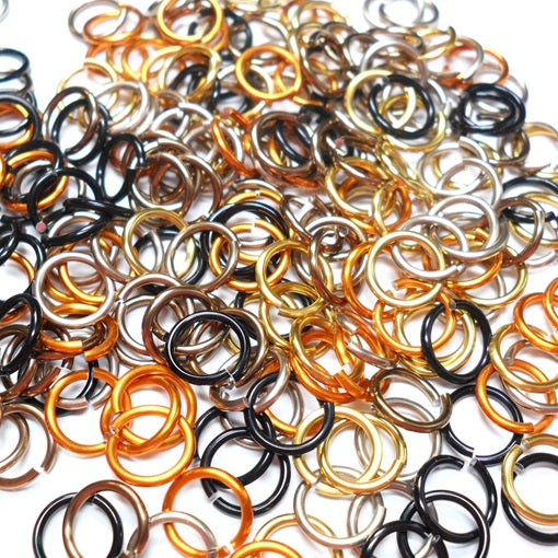 16swg (1.6mm) 1/4in. (6.6mm) ID 4.2AR Anodized  Aluminum Jump Rings - Animal Print Mix