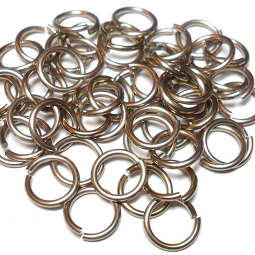 16swg (1.6mm) 1/4in. (6.6mm) ID 4.2AR Anodized  Aluminum Jump Rings - Champagne