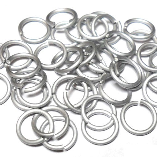 16swg (1.6mm) 1/4in. (6.6mm) ID 4.2AR Anodized  Aluminum Jump Rings - White
