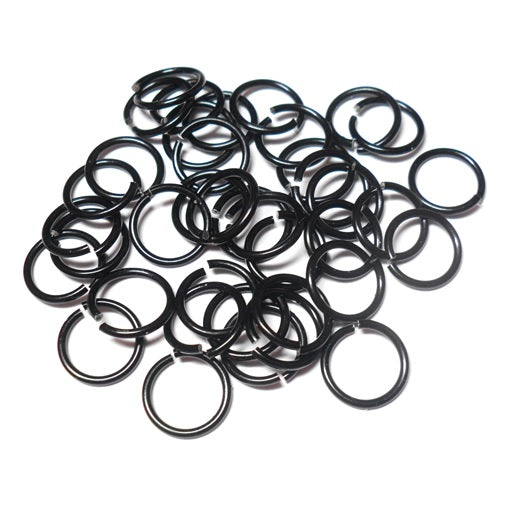18swg (1.2MM) 5/16in. (8.5mm) ID 7.1AR Anodized  Aluminum Jump Rings -  Black