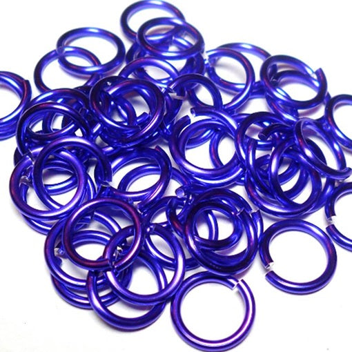 18swg (1.2mm) 5/32in. (4.2mm) ID 3.5AR Anodized  Aluminum Jump Rings - Purple