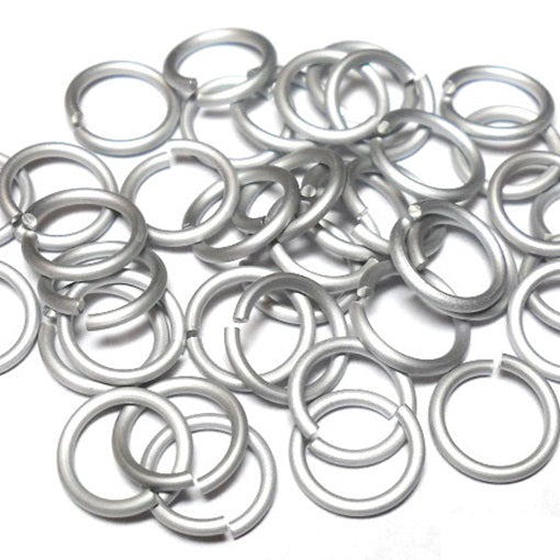 18swg (1.2MM) 9/32in. (7.7mm) ID 6.4AR Anodized  Aluminum Jump Rings - White