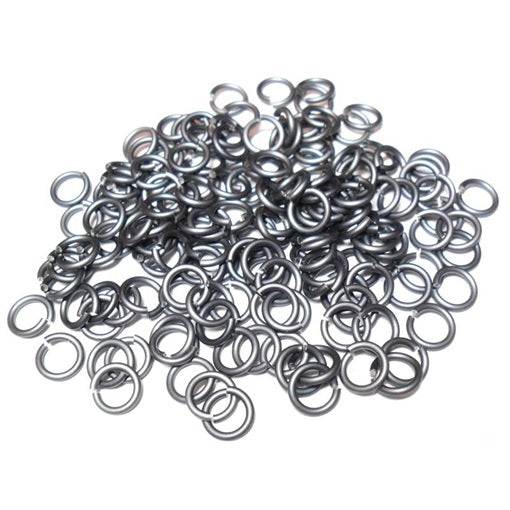 20awg (0.8mm) 1/8in. (3.4mm) ID 4.3 AR Anodized Aluminum Jump Rings - Slate