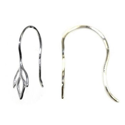 Iris Flower Hook Earrings - Sterling Silver