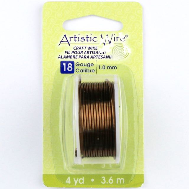 3.6 meters (4 yards) - 18 gauge (1.0mm) Craft Wire - Antique Brass