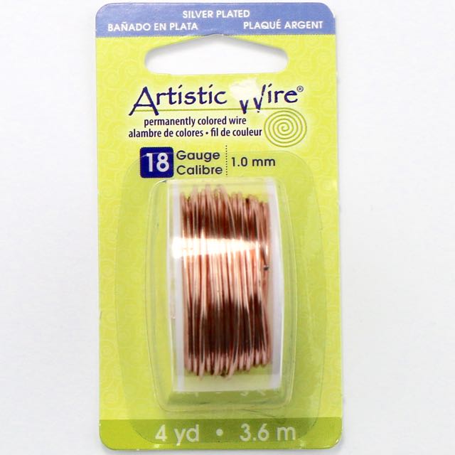 3.6 meters (4 yards) - 18 gauge (1.0mm) Permanently Coloured Wire - Rose Gold