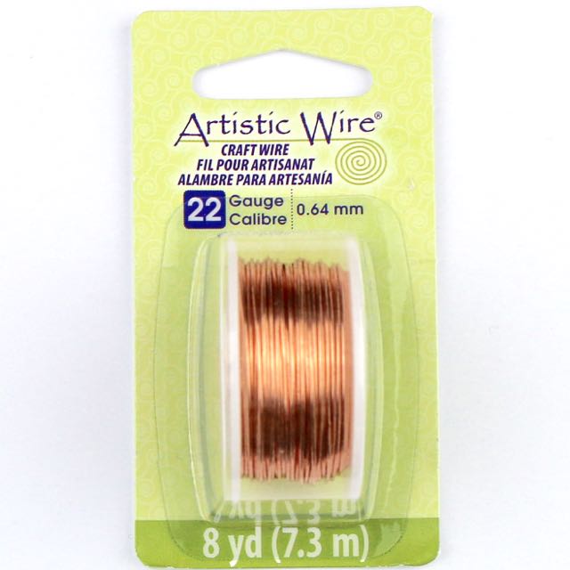 7.3 meters (8 yards) - 22 gauge (.64 mm) Craft Wire - Bare Copper
