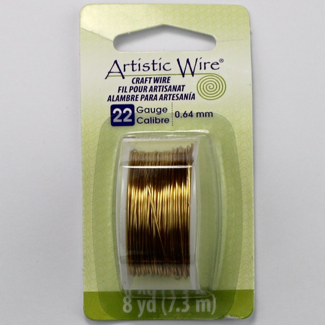 7.3 meters (8 yards) - 22 gauge (.64 mm) Craft Wire - Tarnish Resistant Brass