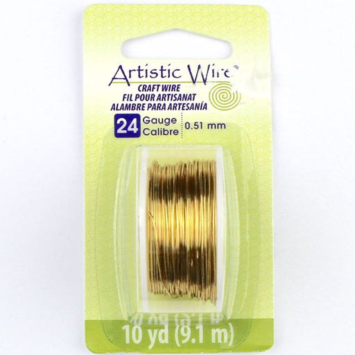 9.1 meters (10 yards) - 24 gauge (.51 mm) Craft Wire - Tarnish Resistant Brass