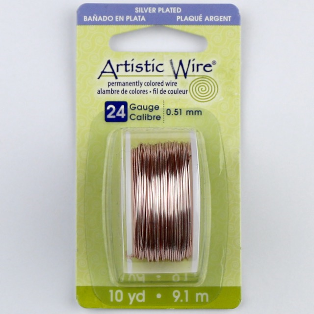9.1 meters (10 yards) - 24 gauge (.51mm) Permanently Coloured Wire - Rose Gold