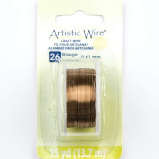 13.7 Meters (15 Yards) - 26 gauge (.41mm) Permanently Coloured Wire - Antique Brass
