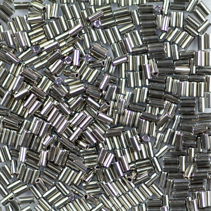 3mm Miyuki BUGLE Beads - Nickle Plated