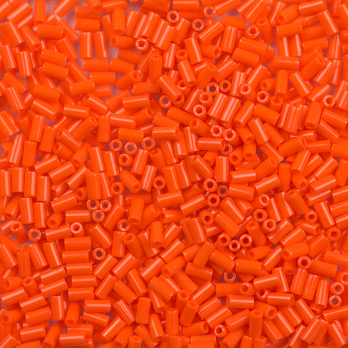 3mm Miyuki BUGLE Beads - Opaque Orange