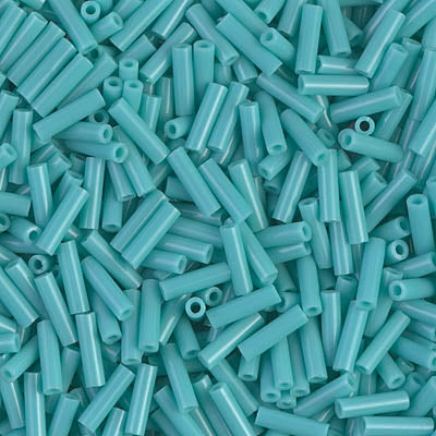 6mm Miyuki BUGLE Beads - Opaque Turquoise Green