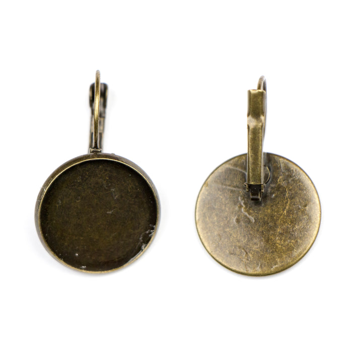 18mm Earring Bezel for Czech Buttons