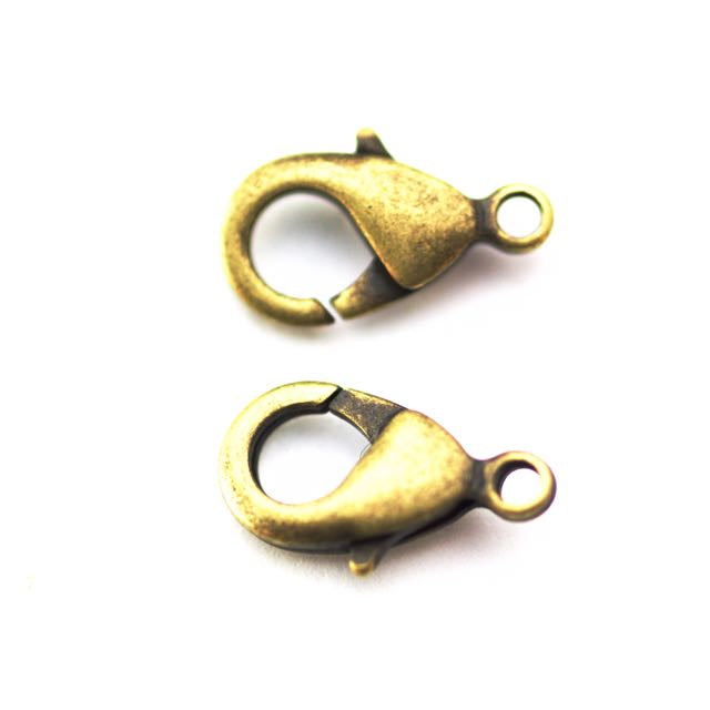 15mm x 9mm Lobster Claw Clasp - Antique Brass