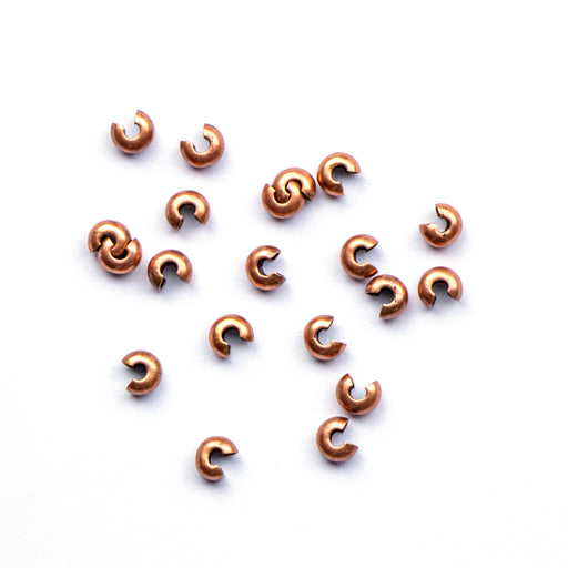 3mm Crimp Bead Cover - Antique Copper
