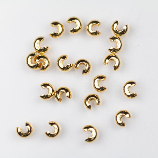 3mm Crimp Bead Cover - Gold