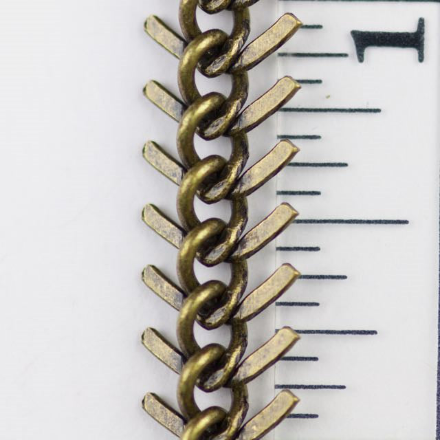 9mm Fishbone Chain - Antique Brass
