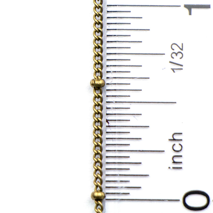 Satellite Chain With 2mm Ball And 0.7mm Curb Chain - Antique Brass