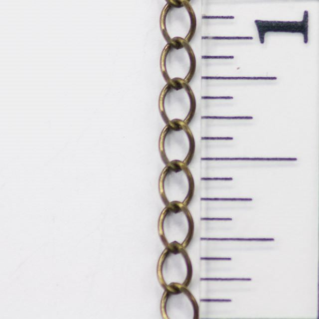 4mm Delicate Curb Chain- Antique Brass